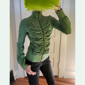 Fornarina Green Ruched Sporty Jacket